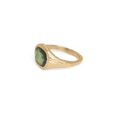 18K Signet Ring in Green Sapphire - Oval Rings Page Sargisson 