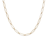 18K Organic Paperclip Link Chain Necklaces Rava 