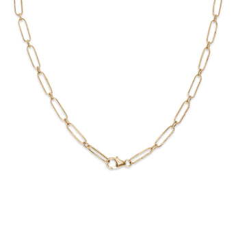 18K Organic Paperclip Link Chain Necklaces Rava 