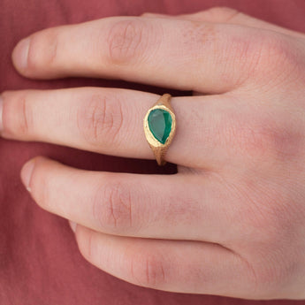 18K Signet Ring in Emerald Rings Page Sargisson 