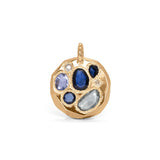 18K Round Mosaic Tablet Pendant in Blue Sapphires Page Sargisson 