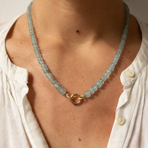 18k Strand Necklace with Aquamarine Necklaces Page Sargisson 