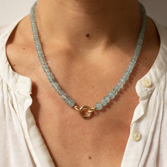 18k Strand Necklace with Aquamarine Necklaces Page Sargisson 