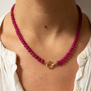 18k Strand Necklace with Ruby Necklace Page Sargisson 
