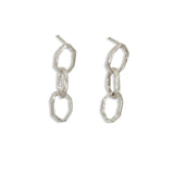 Sterling Silver Carved Chain Link Earrings Earrings Page Sargisson 
