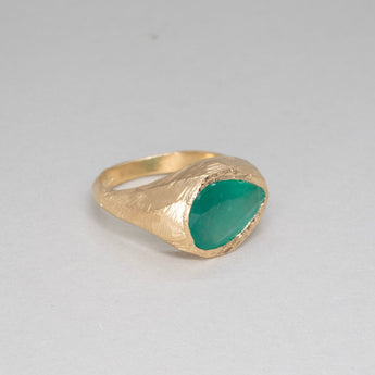 18K Signet Ring in Emerald V.3 Rings Page Sargisson 
