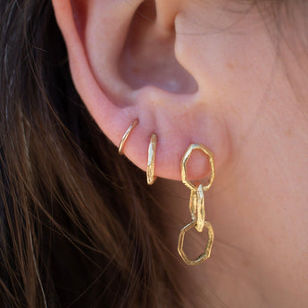 18K Carved Chain Link Earrings Earrings Page Sargisson 