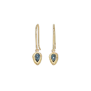18K Gold Gemstone Teardrop Earrings Earrings Page Sargisson Blue Sapphire 