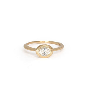 18K Carved Oval Diamond Ring Engagement Ring Page Sargisson 