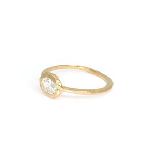 18K Carved Oval Diamond Ring Engagement Ring Page Sargisson 