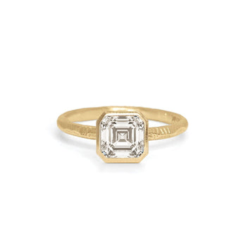 The Atlantic Engagement Ring Setting Hidden Page Sargisson 18K Yellow Gold Asscher 