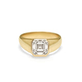 The Boerum Engagement Ring Setting Hidden Page Sargisson 18K Yellow Gold Asscher 
