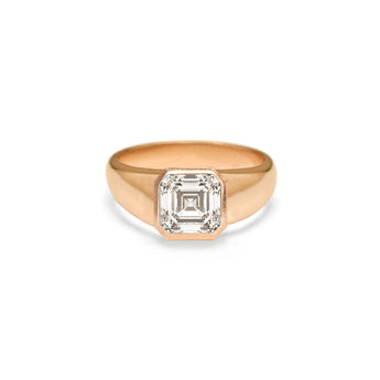The Boerum Engagement Ring Setting Hidden Page Sargisson 18K Rose Gold Asscher 