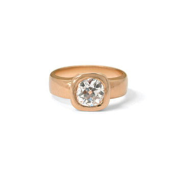 The Boerum Engagement Ring Setting Hidden Page Sargisson 18K Rose Gold Cushion 