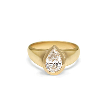 The Boerum Engagement Ring Setting Hidden Page Sargisson 18K Yellow Gold Pear 