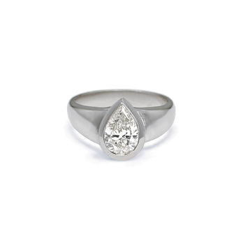The Boerum Engagement Ring Setting Hidden Page Sargisson Platinum Pear 