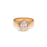 The Boerum Engagement Ring Setting Hidden Page Sargisson 18K Rose Gold Pear 