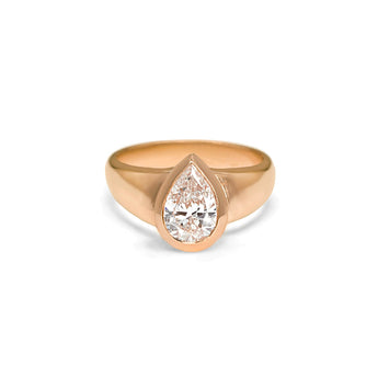 The Boerum Engagement Ring Setting Hidden Page Sargisson 18K Rose Gold Pear 