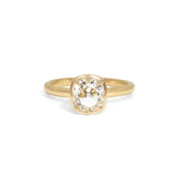 The Collet Engagement Ring Setting Hidden Page Sargisson 18K Yellow Gold Cushion 