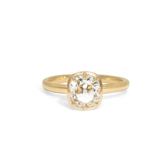 The Collet Engagement Ring Setting Hidden Page Sargisson 18K Yellow Gold Cushion 