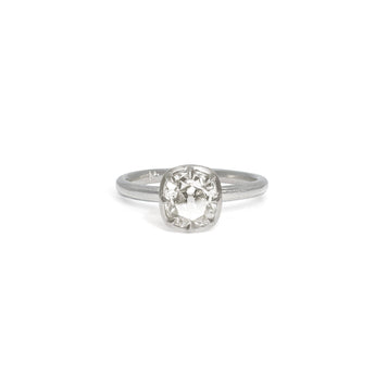 The Collet Engagement Ring Setting Hidden Page Sargisson Platinum Cushion 