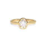 The Collet Engagement Ring Setting Hidden Page Sargisson 18K Yellow Gold Oval 