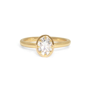 The Collet Engagement Ring Setting Hidden Page Sargisson 18K Yellow Gold Oval 