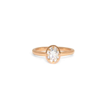 The Collet Engagement Ring Setting Hidden Page Sargisson 18K Rose Gold Oval 