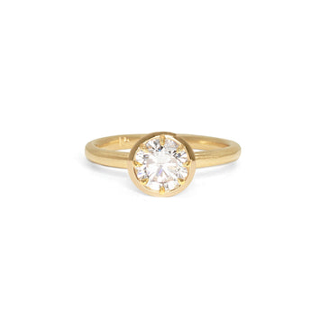 The Collet Engagement Ring Setting Hidden Page Sargisson 18K Yellow Gold Round 