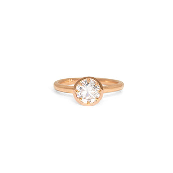 The Collet Engagement Ring Setting Hidden Page Sargisson 18K Rose Gold Round 
