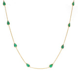 14K Petite Emerald Station Chain Necklace Necklaces Rava 