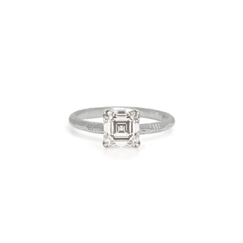 The Hoyt Engagement Ring Setting with Pavé Gallery Hidden Page Sargisson Platinum Asscher 