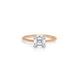 The Hoyt Engagement Ring Setting with Pavé Gallery Hidden Page Sargisson 18K Rose Gold Asscher 