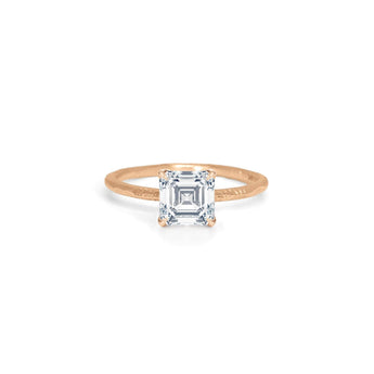 The Hoyt Engagement Ring Setting with Pavé Gallery Hidden Page Sargisson 18K Rose Gold Asscher 