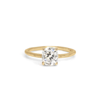 The Hoyt Engagement Ring Setting with Pavé Gallery Hidden Page Sargisson 18K Yellow Gold Cushion 