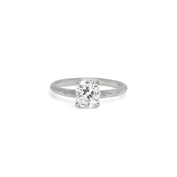 The Hoyt Engagement Ring Setting with Pavé Gallery Hidden Page Sargisson Platinum Cushion 