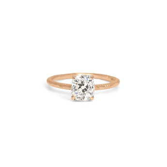 The Hoyt Engagement Ring Setting with Pavé Gallery Hidden Page Sargisson 18K Rose Gold Cushion 