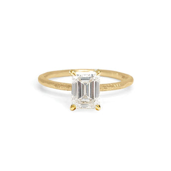 The Hoyt Engagement Ring Setting with Pavé Gallery Hidden Page Sargisson 18K Yellow Gold Emerald 
