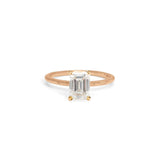 The Hoyt Engagement Ring Setting with Pavé Gallery Hidden Page Sargisson 18K Rose Gold Emerald 