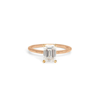 The Hoyt Engagement Ring Setting with Pavé Gallery Hidden Page Sargisson 18K Rose Gold Emerald 