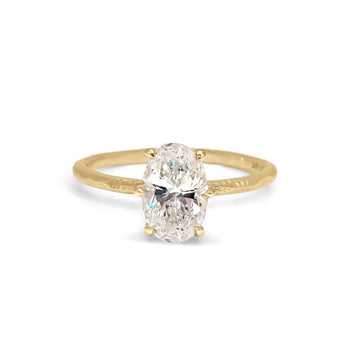 The Hoyt Engagement Ring Setting with Pavé Gallery Hidden Page Sargisson 18K Yellow Gold Oval 
