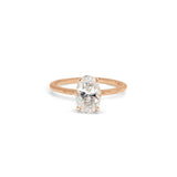 The Hoyt Engagement Ring Setting with Pavé Gallery Hidden Page Sargisson 18K Rose Gold Oval 