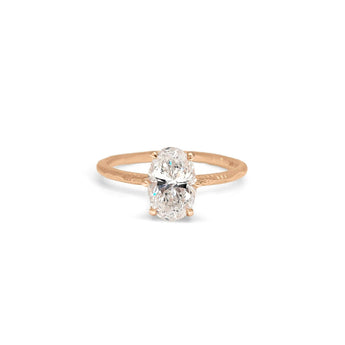 The Hoyt Engagement Ring Setting with Pavé Gallery Hidden Page Sargisson 18K Rose Gold Oval 
