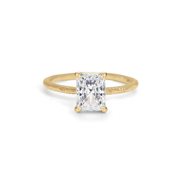 The Hoyt Engagement Ring Setting with Pavé Gallery Hidden Page Sargisson 18K Yellow Gold Radiant 