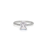 The Hoyt Engagement Ring Setting with Pavé Gallery Hidden Page Sargisson Platinum Radiant 