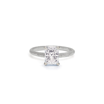 The Hoyt Engagement Ring Setting with Pavé Gallery Hidden Page Sargisson Platinum Radiant 