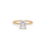 The Hoyt Engagement Ring Setting with Pavé Gallery Hidden Page Sargisson 18K Rose Gold Radiant 