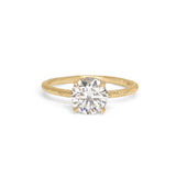 The Hoyt Engagement Ring Setting with Pavé Gallery Hidden Page Sargisson 18K Yellow Gold Round 