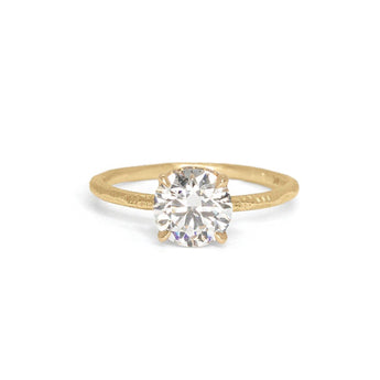 The Hoyt Engagement Ring Setting with Pavé Gallery Hidden Page Sargisson 18K Yellow Gold Round 