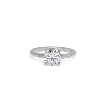 The Hoyt Engagement Ring Setting with Pavé Gallery Hidden Page Sargisson Platinum Round 